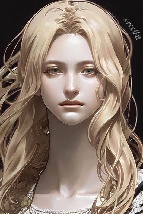 A Digital Painting Of A Blonde Haired Woman With Long Hair Wearing A