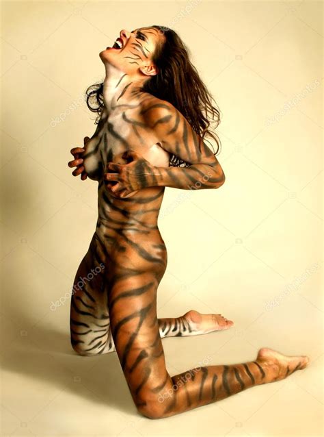 Portrait Of Woman Tiger Enchanting Bewitching Lovely Lady Captivating