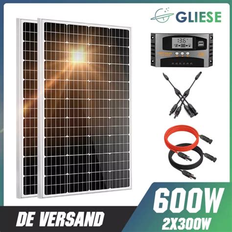 600W SOLARANLAGE KOMPLETTPAKET Mono Solarmodul Solar Set Inselanlage