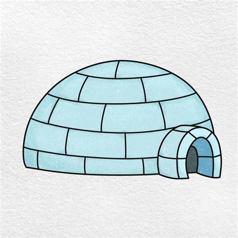 Igloo Drawing For Kids Helloartsy