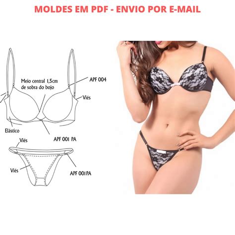 Kit Moldes Pdf Lingerie Calcinha B Sica Plus Size Moldes Digitais Para Lingerie J M Dia