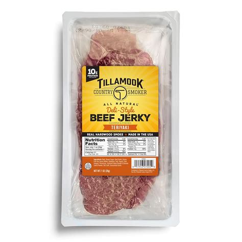 Tillamook Beef Jerky Country Smoker Teriyaki Deli Style Thin Sliced Slab Low Carb