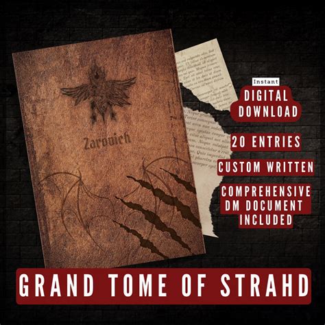 Curse of Strahd GRAND Tome of Strahd Custom Campaign Hand Out for ...