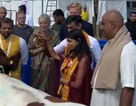 Rishi Sunak And His Wife Do A Gau Pooja Ceremony In London