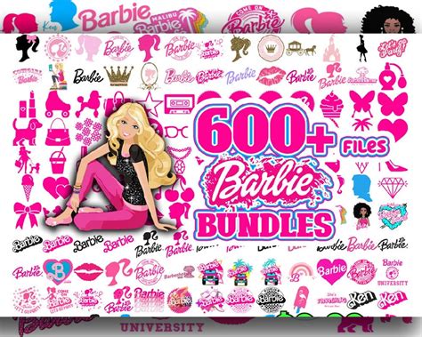 Barbi Svg Bundle Pink Logo Barb Svg Bundle Girls Svg Svg Files