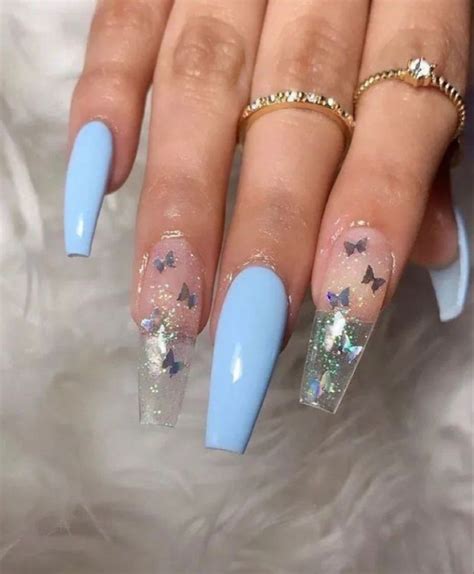 Butterfly Nails In Spring Acrylic Nails Pretty Acrylic Nails