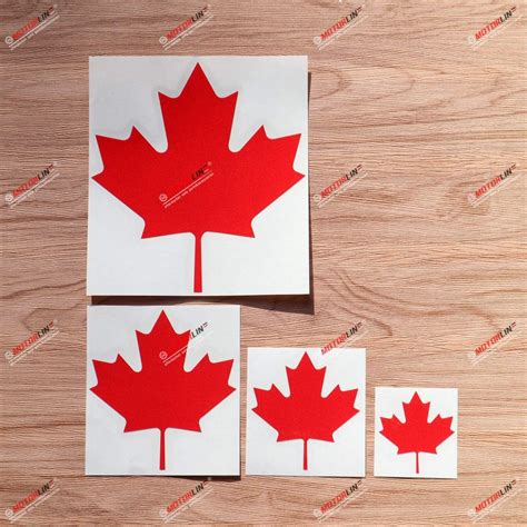 Canadian Maple Leaf 4 X 4 Red Vinyl Die Cut Decal