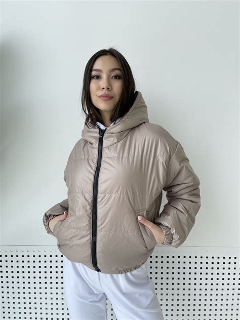 Демисезонная женская куртка с капюшоном К&ML 30 M ( 46 ) Бежевый ( 30 ...