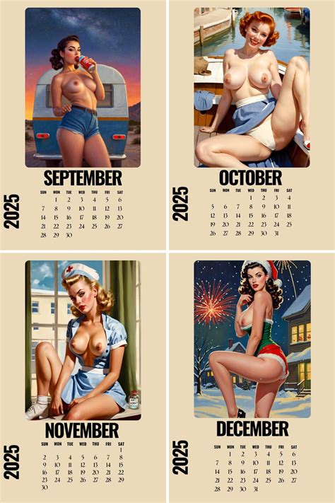 Nude Women Calendar 2025 Naked Pin Up Girls Wall Calendar Sexy Women Photos Pinup Calendar