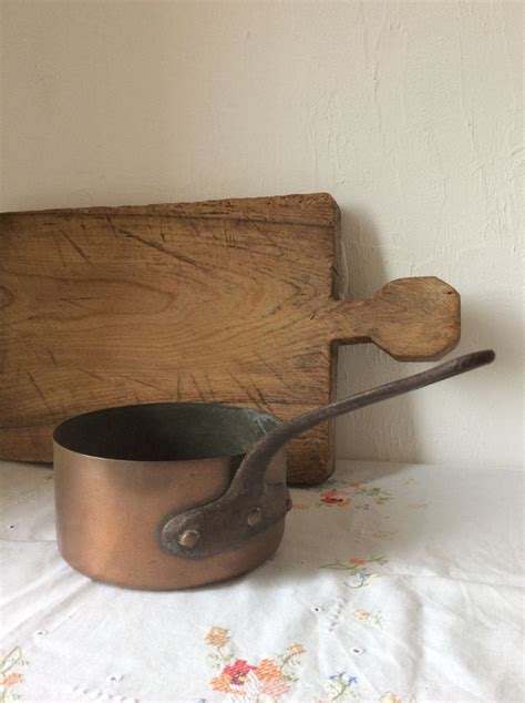 French Copper Pan Antique Country Saucepan In Copper And Cast Etsy Uk