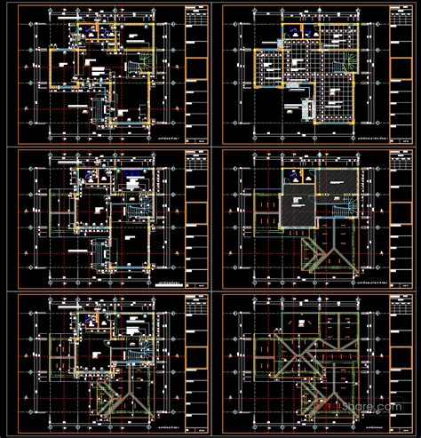 2 Levels Villa 133x128m Autocad File Free Download Free Cad Blocks