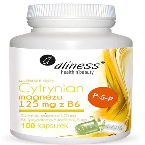 Cytrynian Magnezu 125 mg z B6 P 5 P 100 kapsułek ALINESS showfood pl