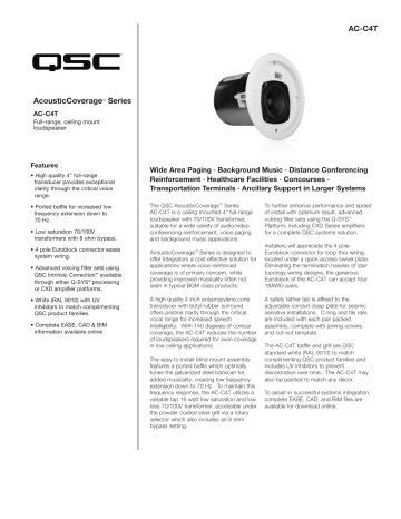 Qsc Ac C T Spec Sheet Manualzz