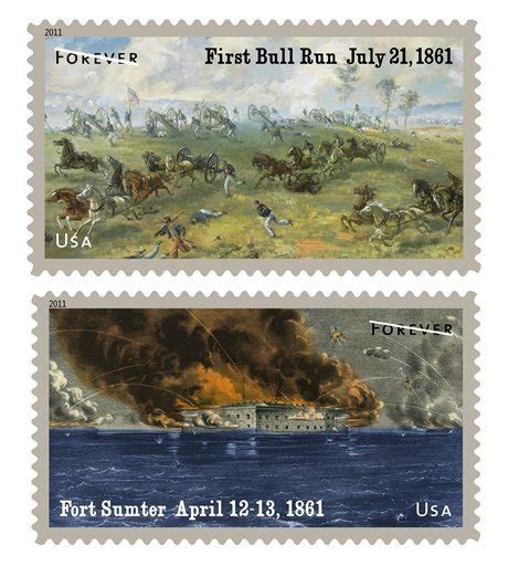 Postage Stamps Commemorate Start Of Civil War