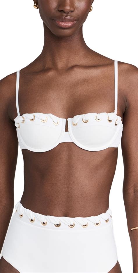 Zimmermann Halliday Eyelet Balconette Bra Bikini Top In White Lyst