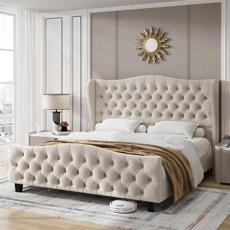 Willa Arlo™ Interiors Vernita 543 Handmade Tufted Tall Bed Frame With