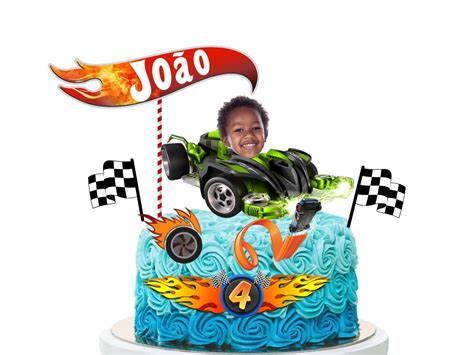 Kit Hot Wheels Topo De Bolo Tags Para Docinhos Foto