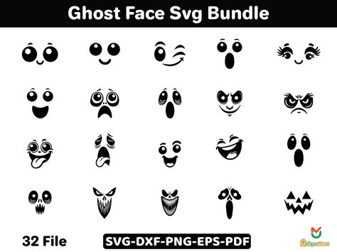 Ghost Face Svg Bundle Graphic By Uniquemart Creative Fabrica