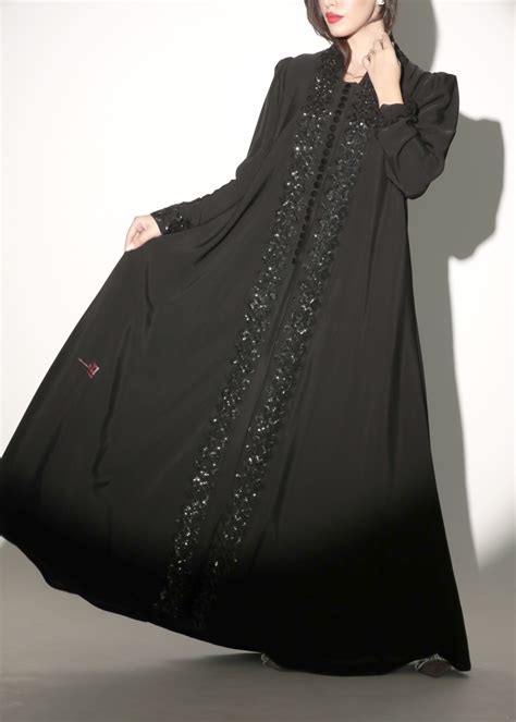 Sr Nc Abaya Black Abaya Adorned With Shiny Sequence Abayas From Al