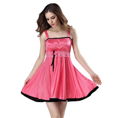 Wholesale Ready Stock Women Silk Satin Night Dress Sleepwear Long Nightgown Hot Sexy Nighty For