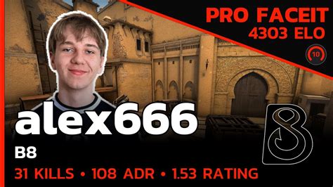 Alex666 B8 GOES NUCLEAR On FACEIT W M0NESY MIRAGE FACEIT LVL 10