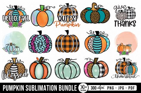 Pumpkin Sublimation Bundle Fall Png Graphic By Craftlabsvg · Creative Fabrica