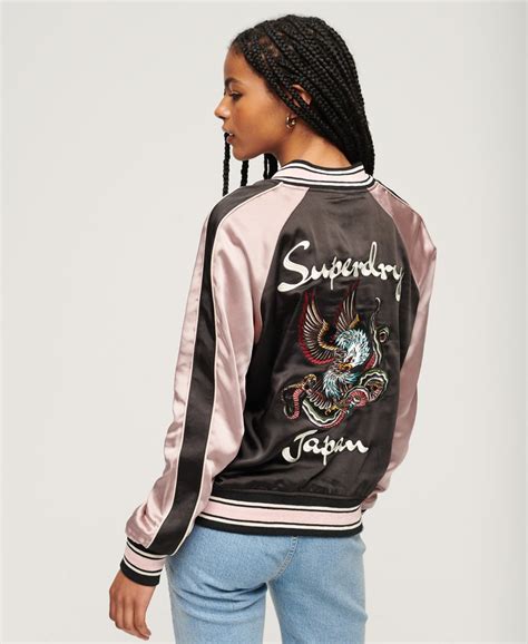 Superdry Sukajan Embroidered Bomber Jacket Womens Womens Jackets