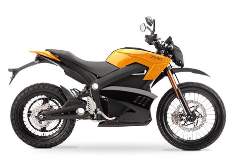 2013 Zero DS Electric Motorcycle Orange Profile Right White Background