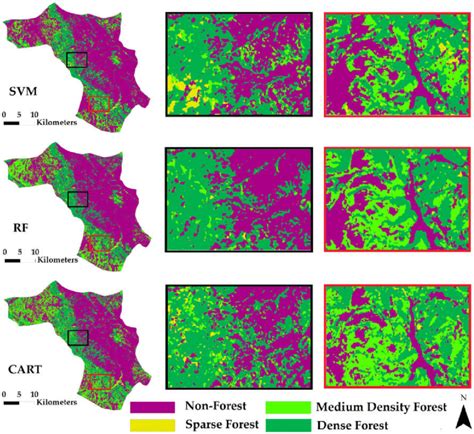 Forest Canopy Cover Fcc Maps Produced By Machine Learning Models And