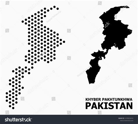 Dotted Map Khyber Pakhtunkhwa Province Composition Stock Vector