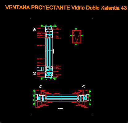 Ventana De Aluminio Proyectante En Dwg Kb Librer A Cad