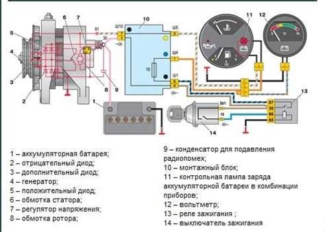 Шема подключения генератора Москвич 2140