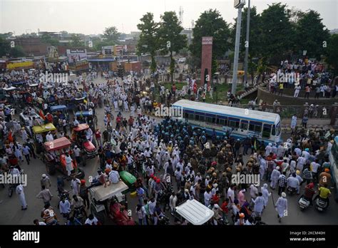 Farmers Participate In A Protest March As Part Of A Farmers Protest