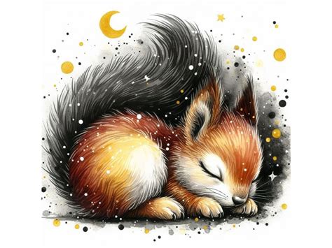 Bundle of Cute little squirrel sleeping By dianaxstoyanova | TheHungryJPEG