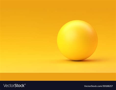 Yellow Sphere With Shadow On Gradient Royalty Free Vector