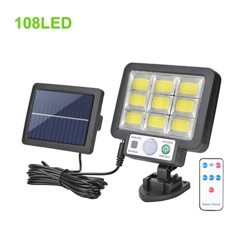 108LED Lumières Solaires Extérieures Applique Murale Capteur Mouvement