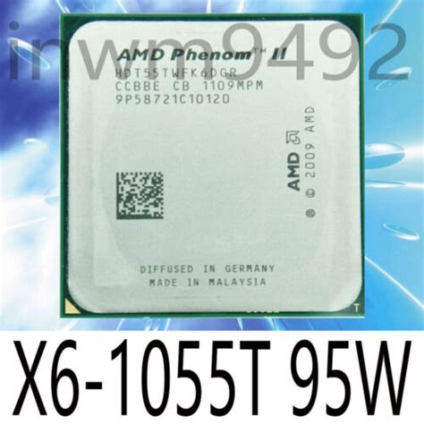 AMD Phenom II x6-1055t 95w 2.8ghz 6 core am3 socket HDT 55 TWFK CPU ...