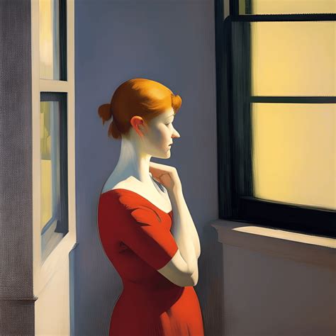 Femme regardant par la fenêtre par Edward Hopper Creative Fabrica