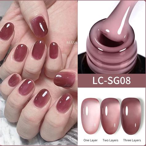 Lilycute Ml Jelly Nude Gel Nail Polish White Pink Translucent Color