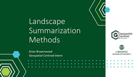 Arcpro Landscape Summarization Methods Youtube