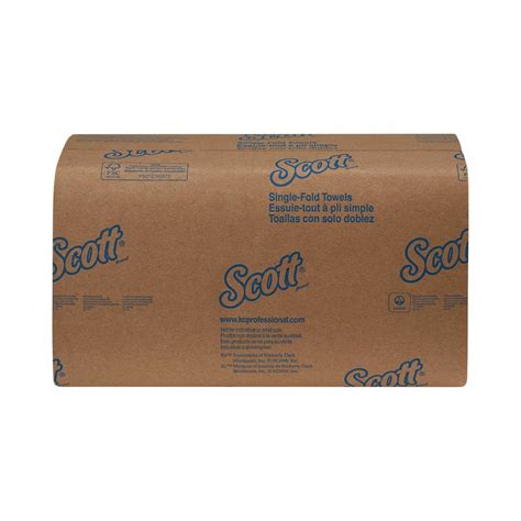 Scott Essential Single-Fold Paper Towels 1-Ply, White - 9-3/10 x 10-1/2 Inch