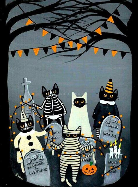 Kilkenny Cat Art Halloween Cat Halloween Illustration Halloween Images