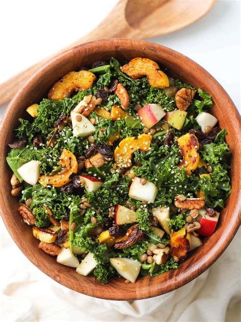 Autumn Kale Salad With Maple Balsamic Vinaigrette Hannah Magee Rd