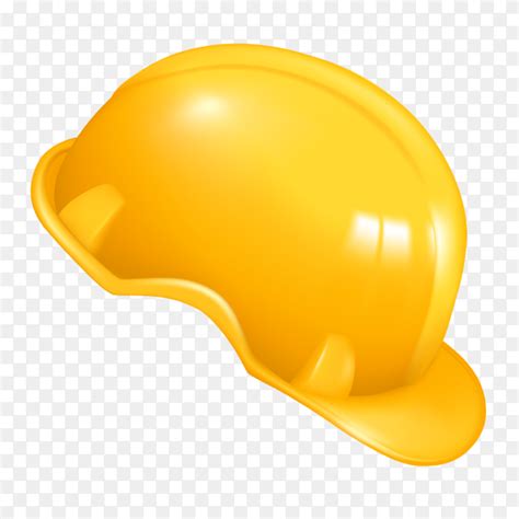 Yellow Hard Plastic Construction Helmet On Transparent Background Png