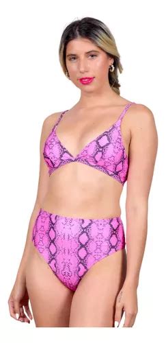 Bikini Estampado Serpiente Fucsia Tiro Alto Soutien Uniteduy Meses