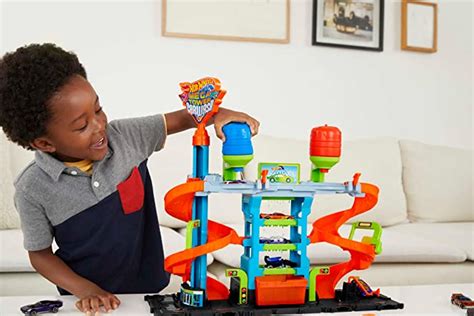Hot Wheels City HDP Mega Tower automobilių plovimo sistema su spalvų keitimo efektu