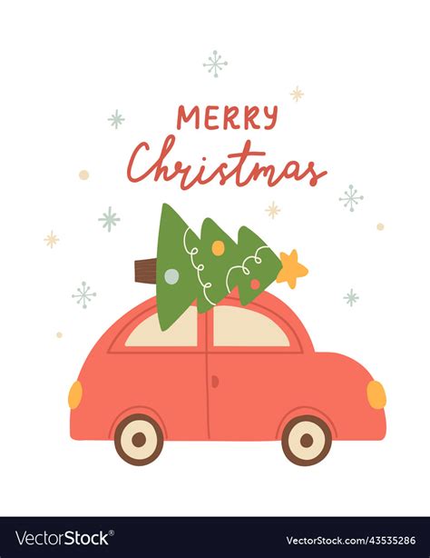 Merry christmas unique hand drawn card poster Vector Image