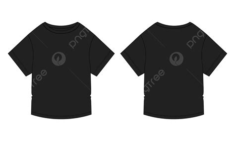 Black Color T Shirt Vector Illustration Template For Kids Black T