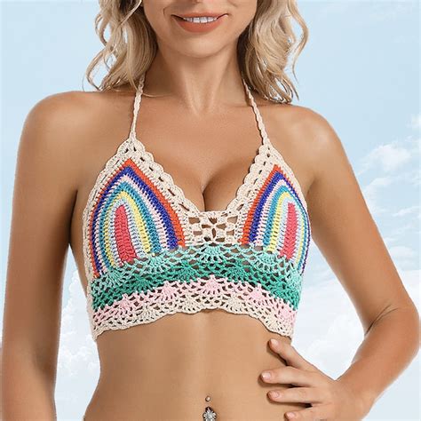 Girlsshop Crochet Bikini For Beach Honeymoon Swim Top Hippy Bra For