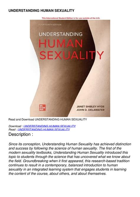 Pdf Read Understanding Human Sexuality Understanding Human Sexuality